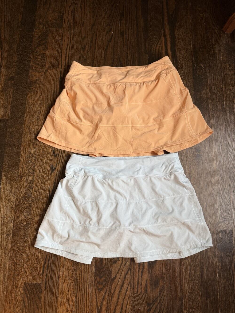 Lululemon Pace Rival Mid Rise Skirt Lot Of 2 Size 8 Apricot Light Blue